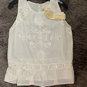 Nicole Miller 100% Silk Cream Top 💗 New w tags